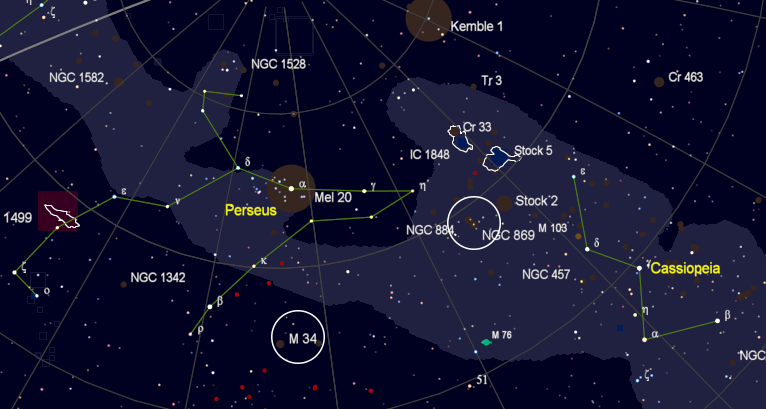 M34 and Double Cluster
