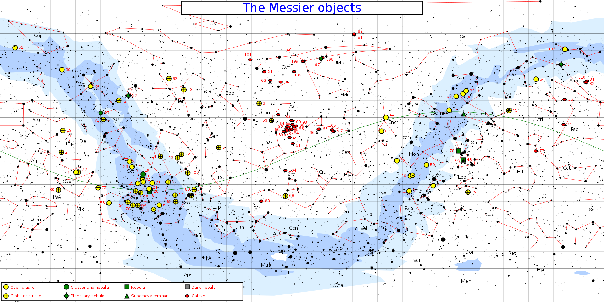Messier Star Chart by Jim Cornmell