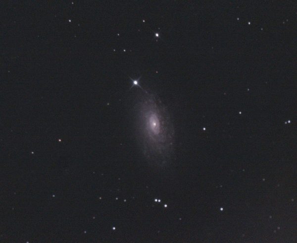 M63 Sunflower Galaxy (Nigel Goodman) 050421 SLCC guided LProMax (1 of 1) Only 6 viable subs (out of 65) on a windy, cloudy night. Experimental gain setting of 900. Don't know that the conditions allow for a judgement on how well that worked...