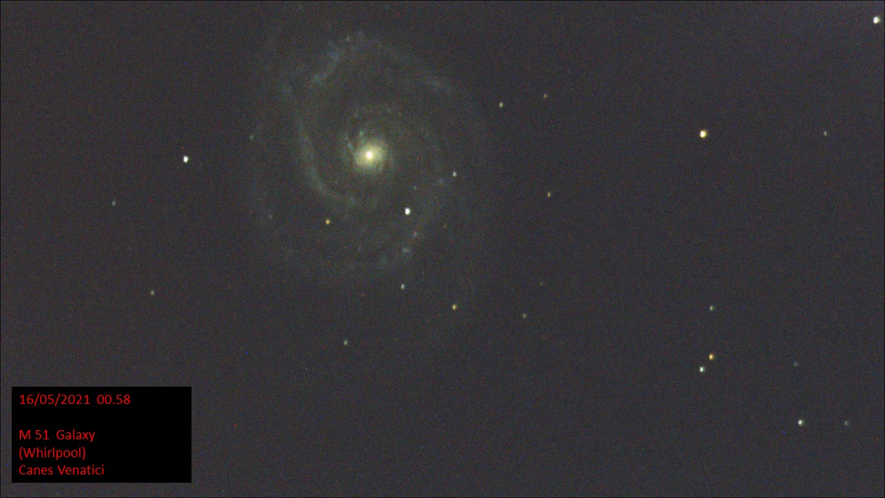 M51 Galaxy (Whirlpool) Canes Venatici (Hugh C. Somerville) Sat 15th May 2021