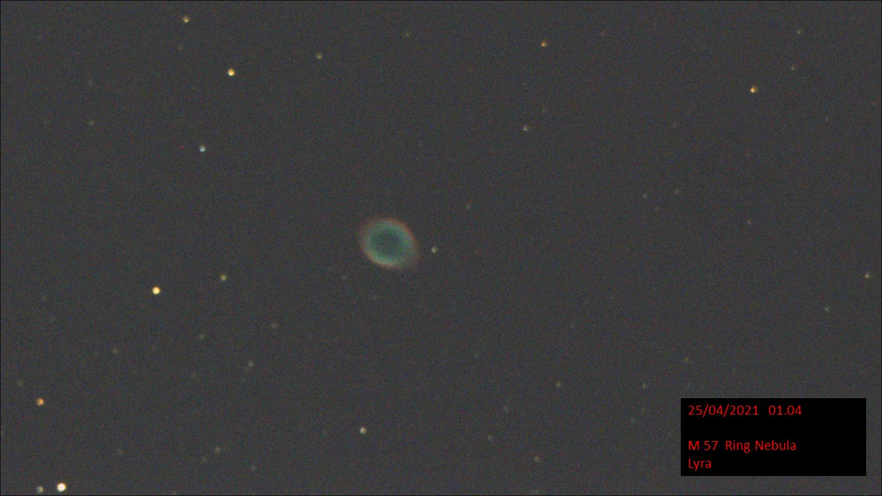 M 57 Ring Nebula Lyra (Hugh C Somerville) Sat 24th Apr 2021