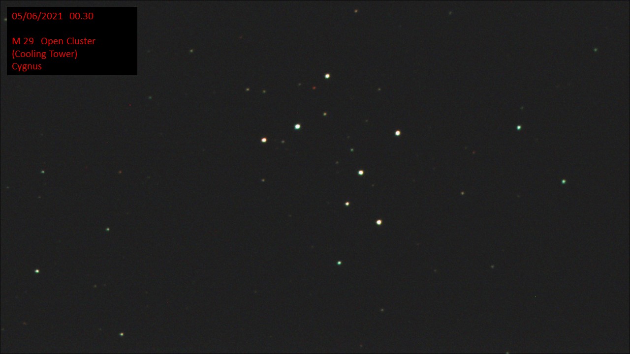 M 29 Open Cluster (Cooling Tower) Cygnus (Hugh C. Somerville) Fri 4th Jun 2021