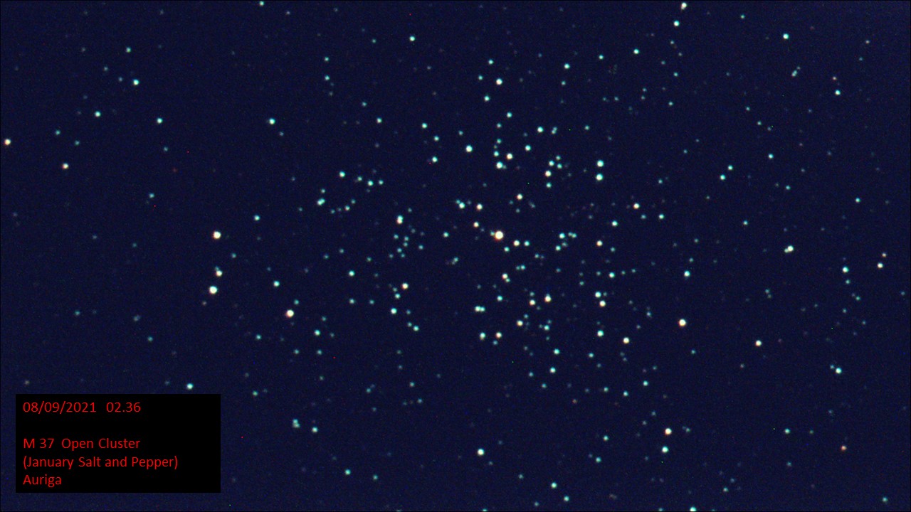 M 37 Open Cluster (January Salt and Pepper) Auriga (Hugh C. Somerville) Tue 7th Sep 2021