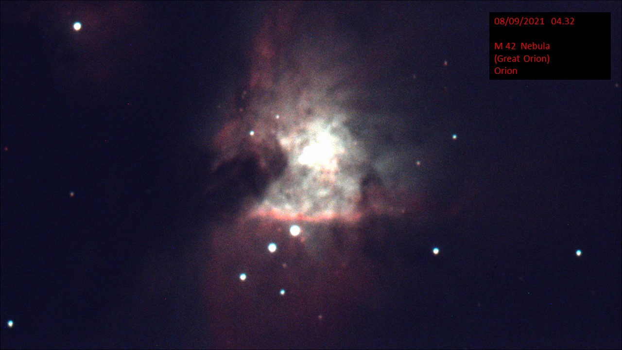 M 42 Nebula (Great Orion) Orion (Hugh C. Somerville) Tue 7th Sep 2021