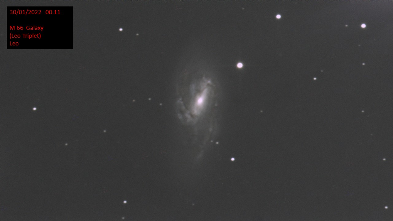 M 66 Galaxy (Leo Triplet) Leo (Hugh C. Somerville) Sat 29th Jan 2022