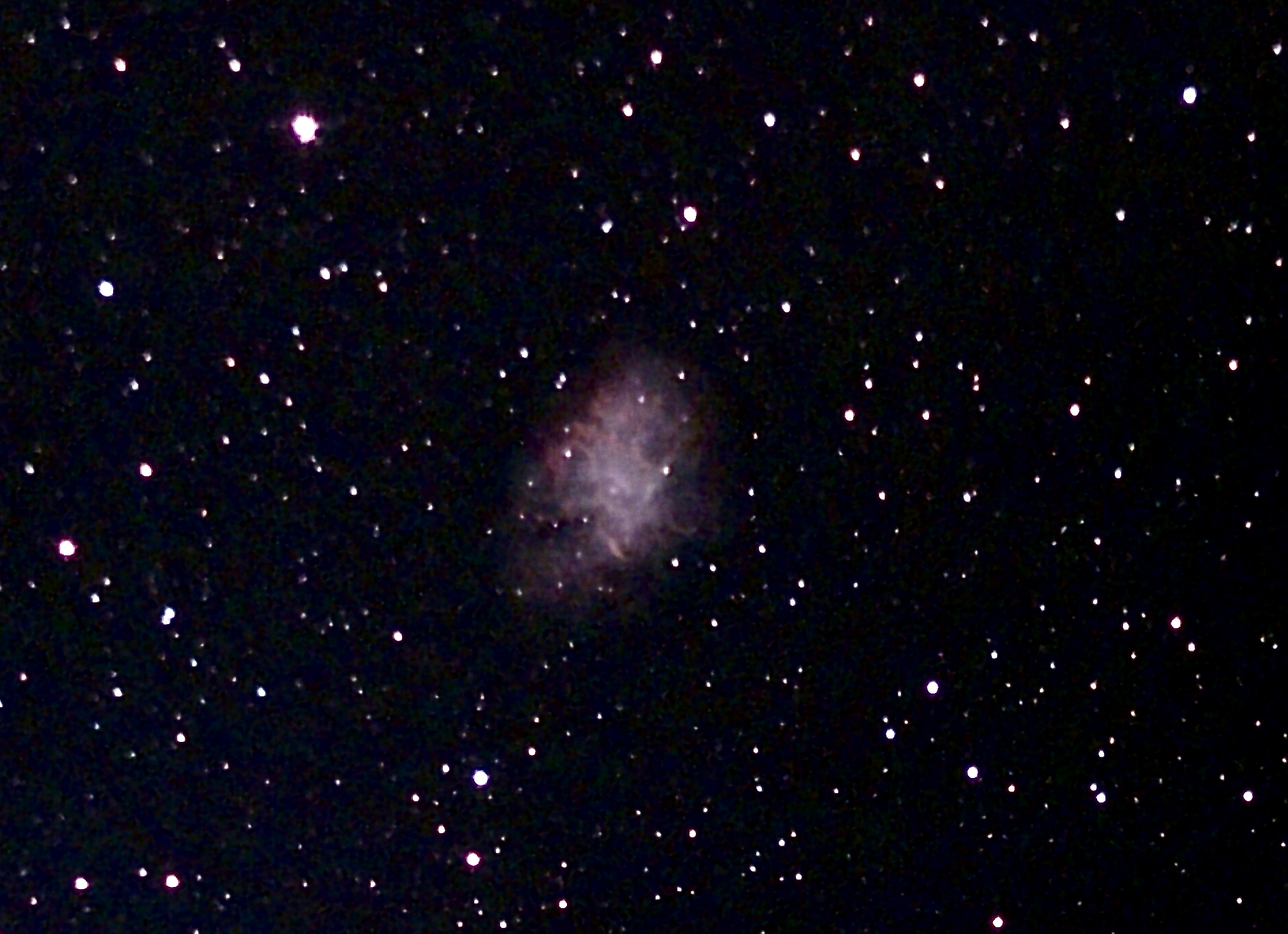 M1 Crab Nebula (Peter Black) eVscope eQuinox 25 minutes, some Lightroom adjustment