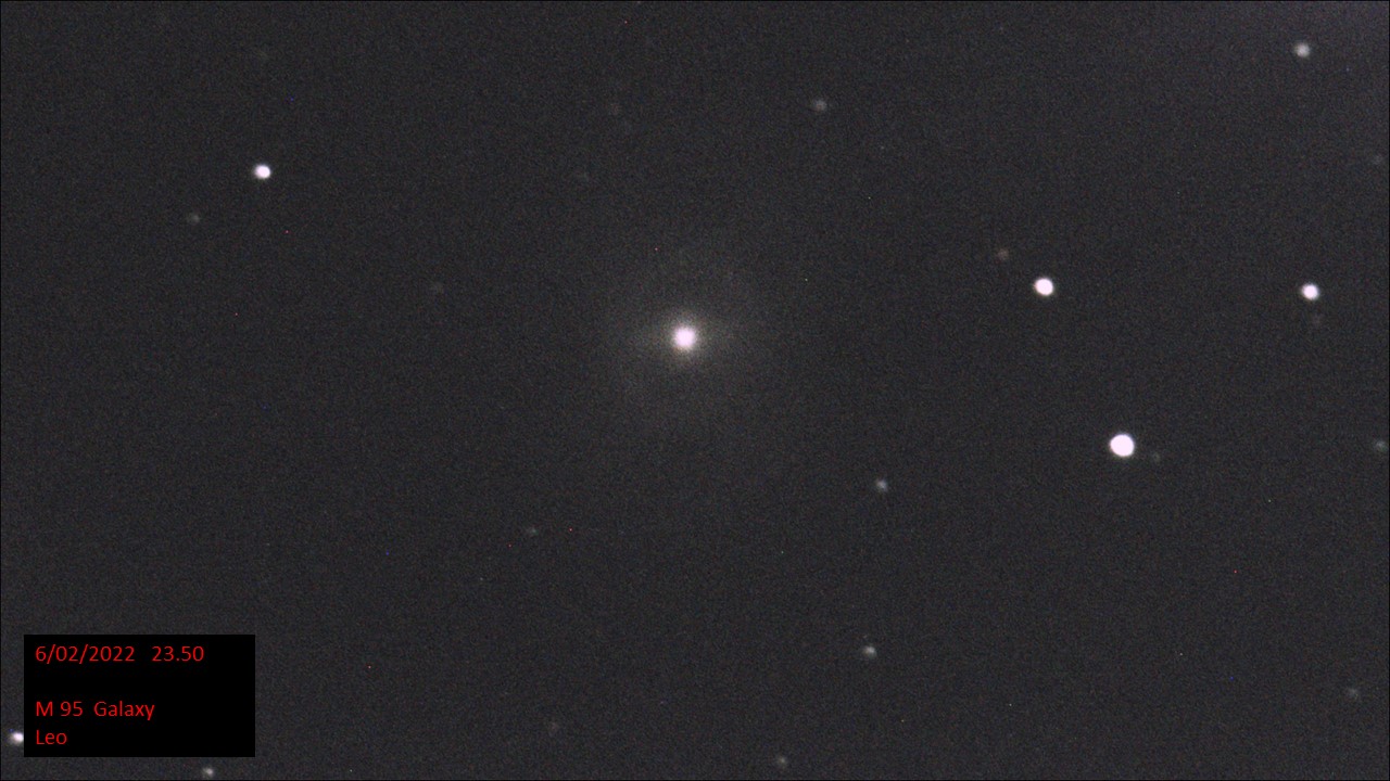M 95 Galaxy Leo (Hugh C. Somerville) Sun 6th Feb 2022