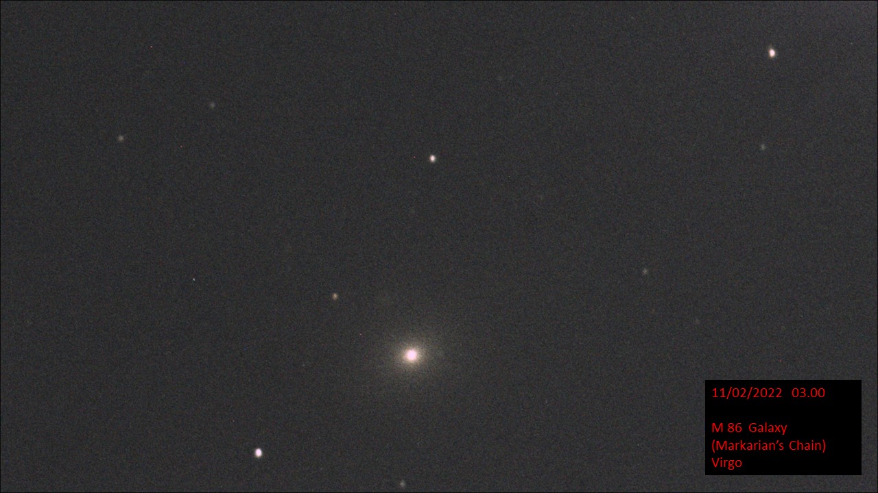 M 86 Galaxy (Markarian's Chain) Virgo (Hugh C. Somerville) 10th Feb 2022
