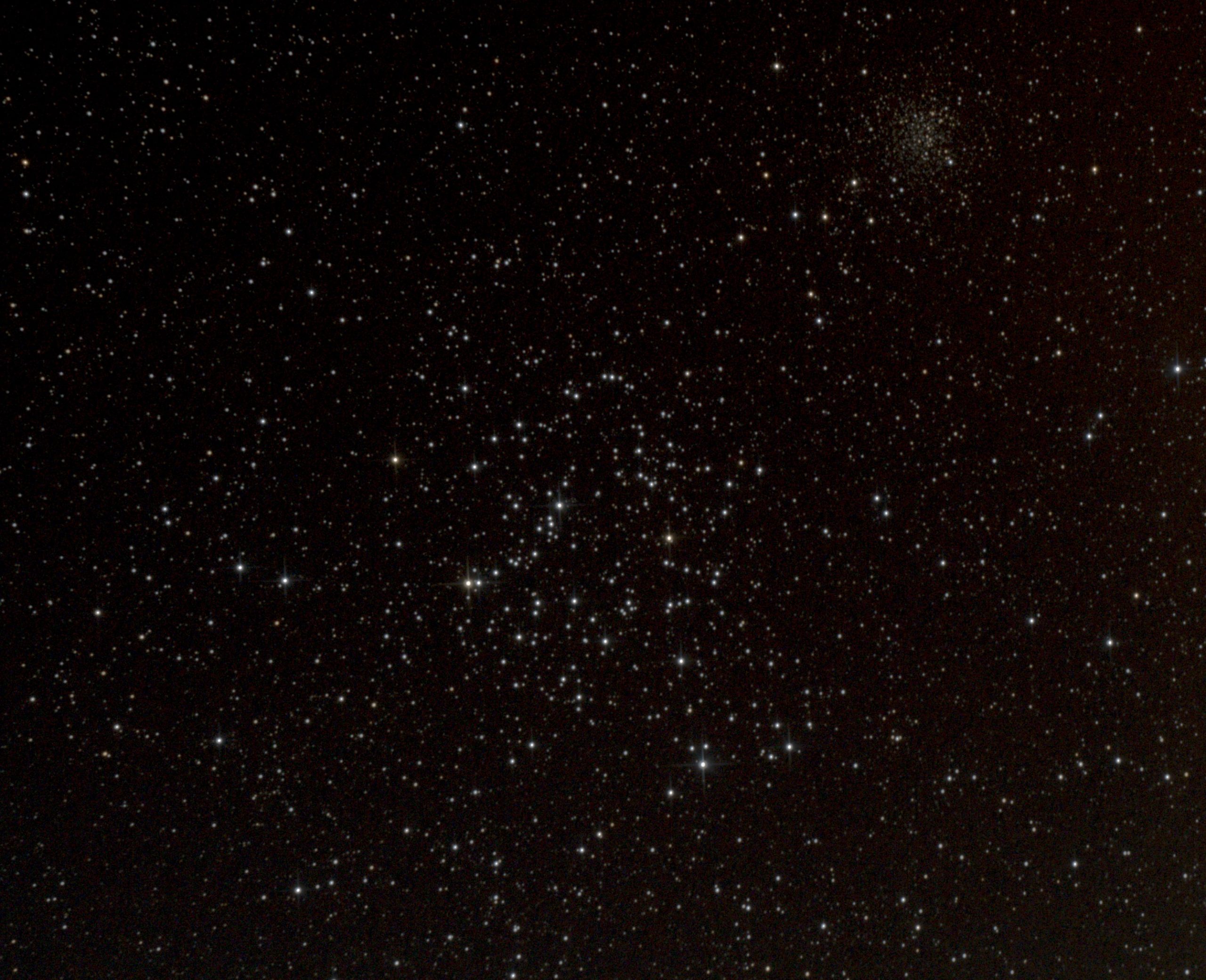 Messier 35 (& NGC2168) (Jonathan Anderson) 06/02/2022 SW 130PDS on HEQ5pro Canon 700D (unmod) @ 800ISO 70x30sec, darks, flats, bias DSS and GIMP