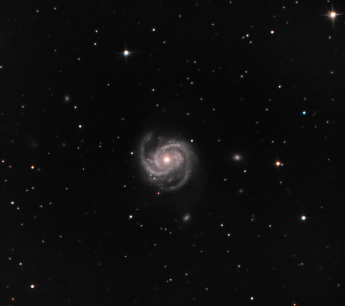 M100 (Mike McGovern) Messier 100 at a distance of 55 million light years, taken on 6th March 2022. Taken with a SkyWatcher Explorer 300PDS on a SkyWatcher EQ6-R mount, ZWO ASI294MC Pro with Optolong L-Pro filter, 109 x 120s exposures in NINA, 75 x darks, dark flats and flats, stacked in APP and processed using StarTools and GIMP.