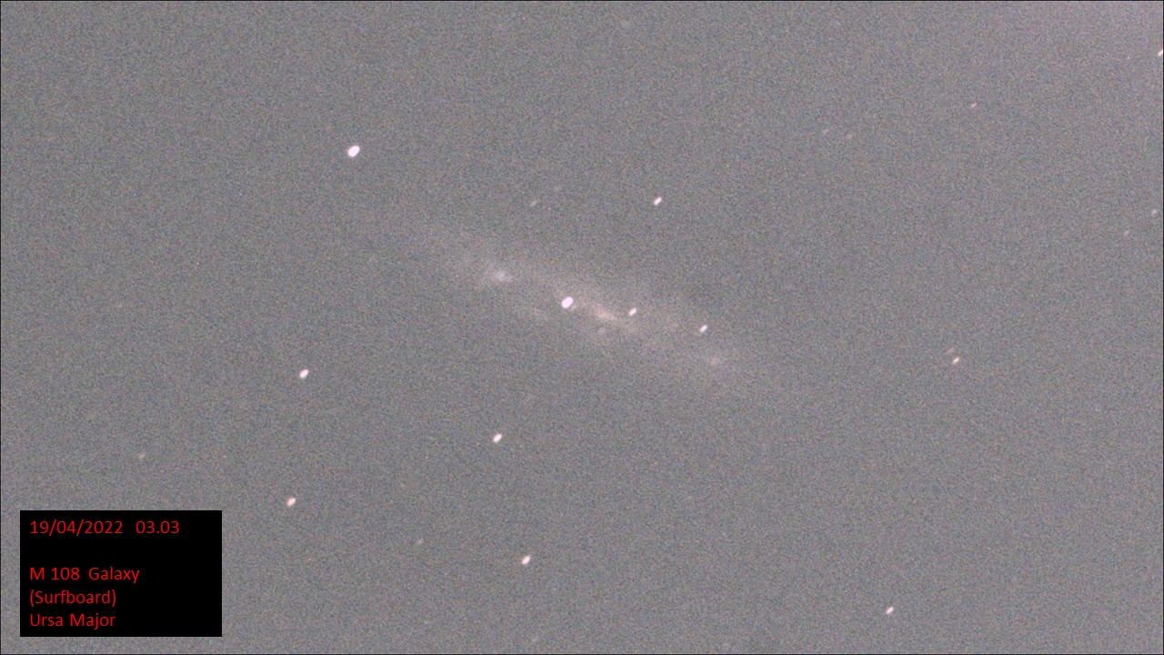 M 108 Galaxy (Surfboard) (Hugh C. Somerville) Ursa Major Mon 18th Apr 2022