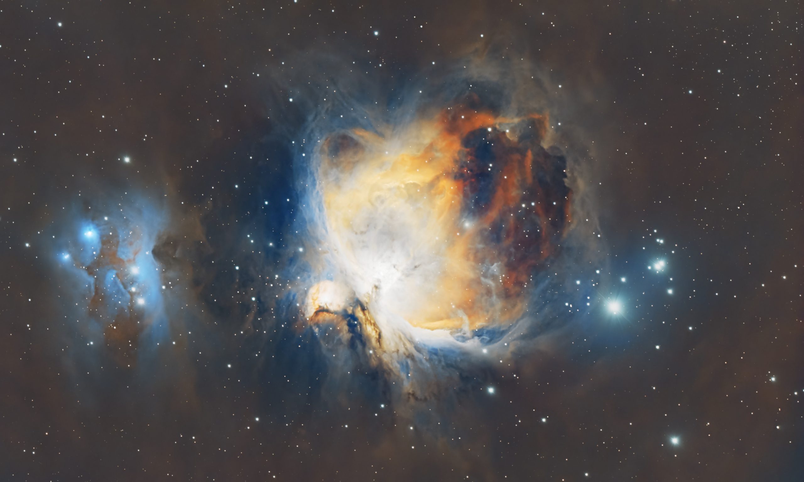 M42 (Pat Devine) Lpro Jan 16th 2023 Celestron RASA 8" ZWO183mc pro ZWO EAF Optolong L-Pro ZWO air pro Sky-Watcher HEQ5 Pro 50x 30s, 30*5s Lights, Flats , Darks and Bias. Gain 122 at -10C Processed in Pixinsight and Photoshop and GraXpert