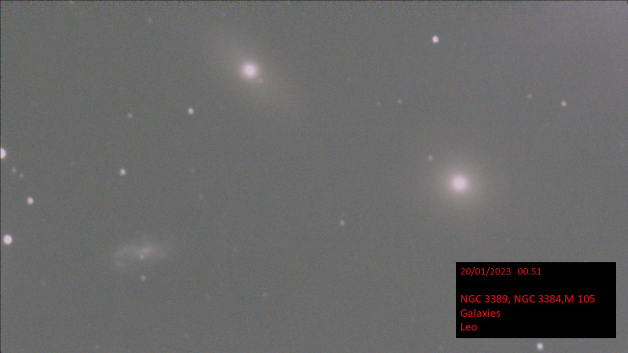 M 105, NGC 4388 & NGC 4413 Galaxies Leo (Hugh C. Somerville) Fri 20th Jan 2023